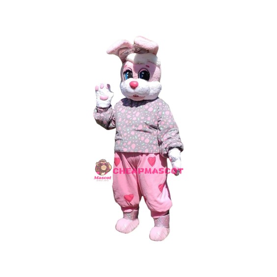 Affordable Cute Pink Rabbit Mascot Costume