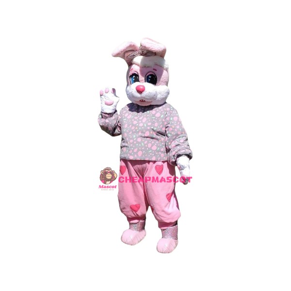 Affordable Cute Pink Rabbit Mascot Costume