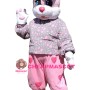 Affordable Cute Pink Rabbit Mascot Costume