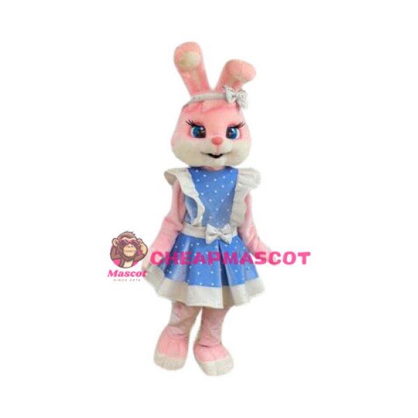 Lovely Pink Rabbit Mascot Costume