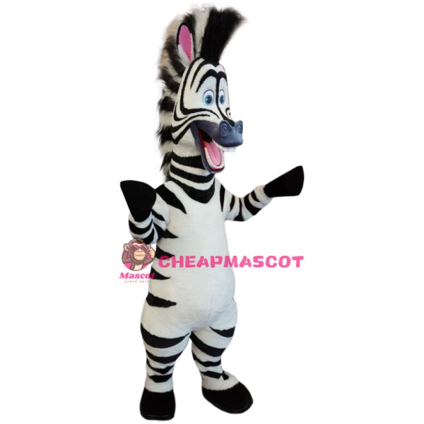 Superb Happy Zebra Mascot Costume