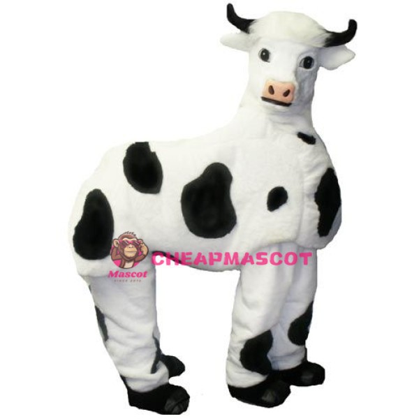 Two Person White Cow Mascot Costume