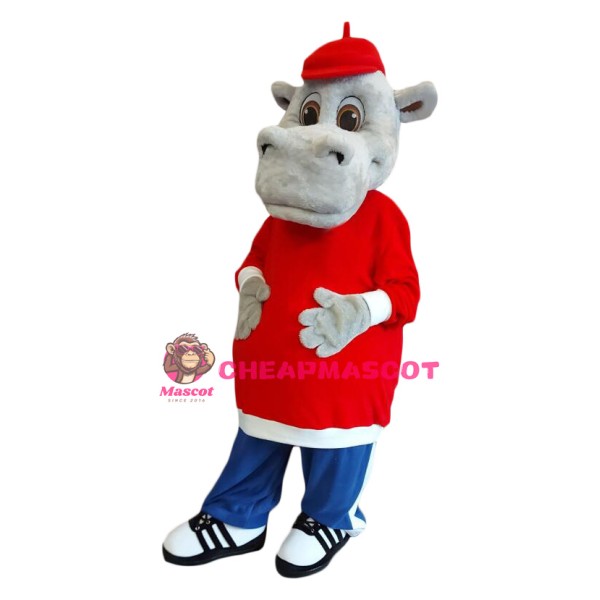Friendly Realistic Hippo Mascot Costume