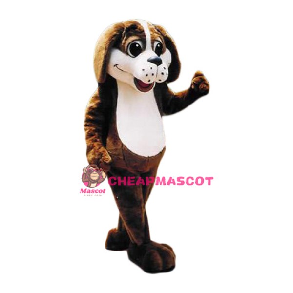 Friendly Brown & White Dog Mascot Costume