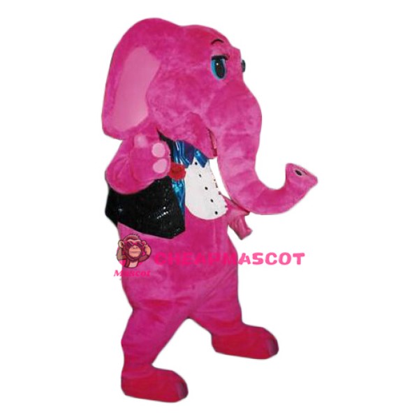 Friendly Pink Elephant Mascot Costume