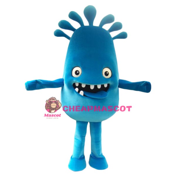 Friendly Blue Monster Mascot Costume