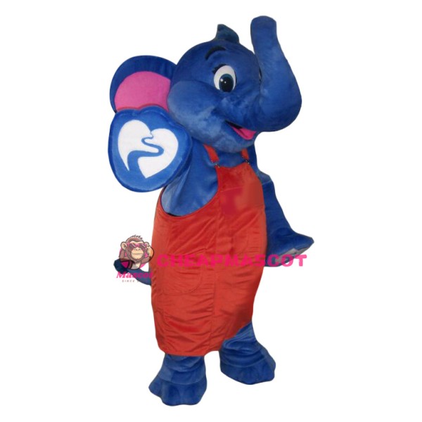 Friendly Blue Elephant Mascot Costume