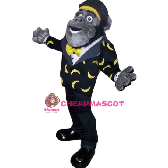 Superb Black Chimpanzee Mascot Costume