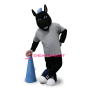College Black Horse Mascot Costume