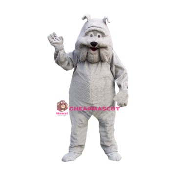 Professional Grey Bulldog Mascot Costume