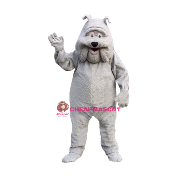 Professional Grey Bulldog Mascot Costume