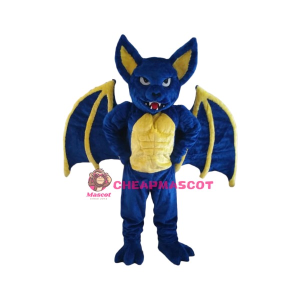 Fierce Blue Bat Mascot Costume