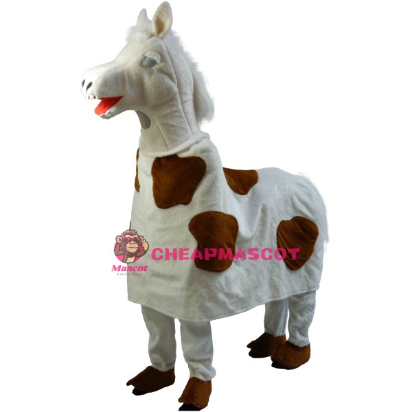 Two-Man White Horse Mascot Costume