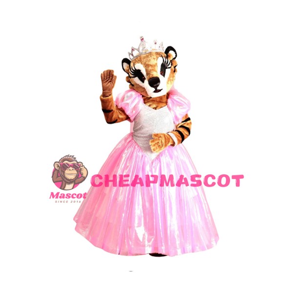 Beautiful Tiger In A Dress Mascot Costume