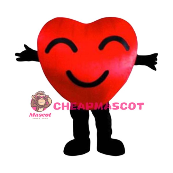 Smile Red Heart In Love Mascot Costume