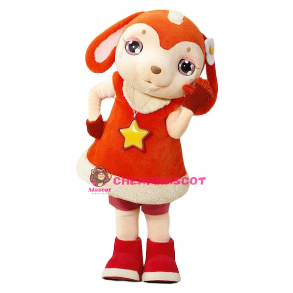 Little Cute Female Sheep Mascot Costume