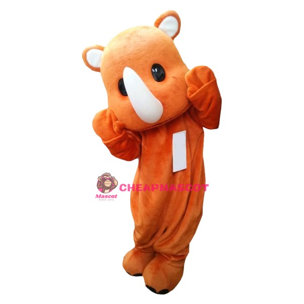 Orange Rhinoceros Mascot Costume