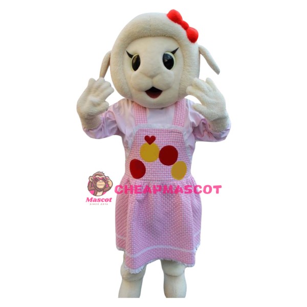 Superb White Sheep Mascot Costume