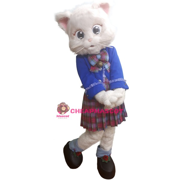 Beautiful White Cat Mascot Costume