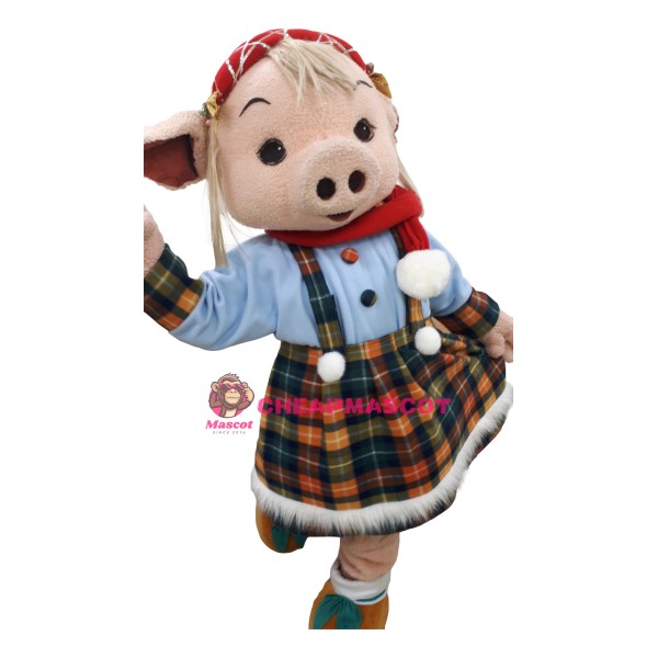 Beautiful Miss Pig Mascot Costume