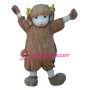 Happy Brown Sheep Mascot Costume