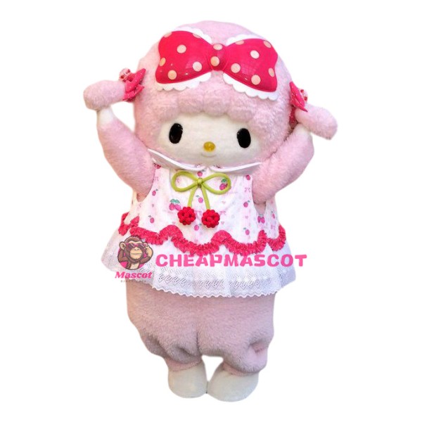 Superb Lovely Pink Sheep Mascot Costume