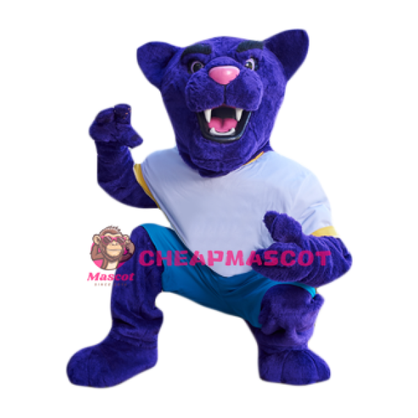 Superb Purple Leopard Mascot Costume