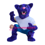 Superb Purple Leopard Mascot Costume