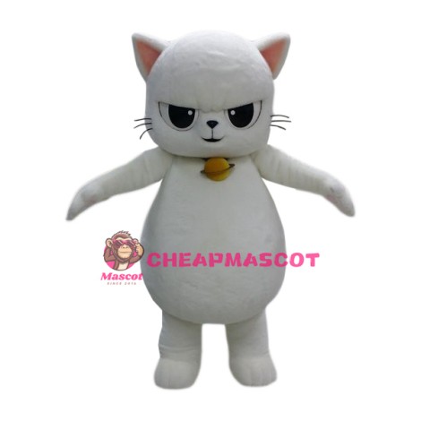 Fierce White Cat Mascot Costume