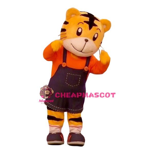 Happy Lightweight Cartoon Tiger Mascot Costume