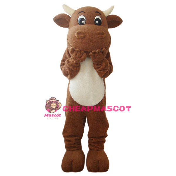 Lovely Brown Bull Mascot Costume