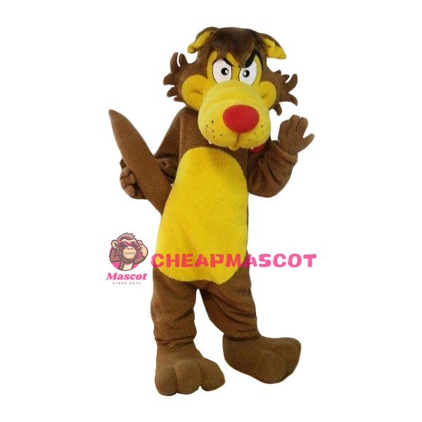 Brown & Yellow Wolf Mascot Costume