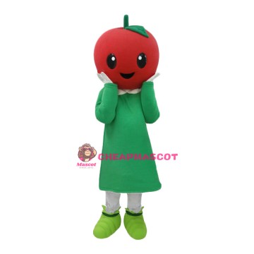 Happy Apple Girl Mascot Costume