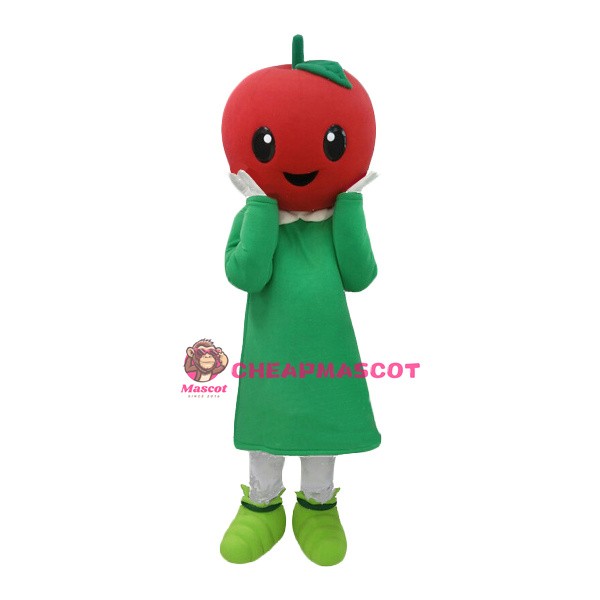 Happy Apple Girl Mascot Costume