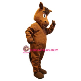 Friendly Brown Horse Mascot Costume