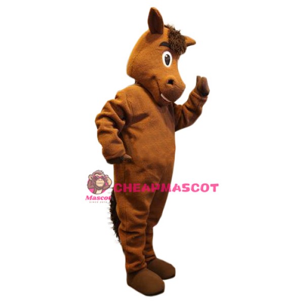 Friendly Brown Horse Mascot Costume