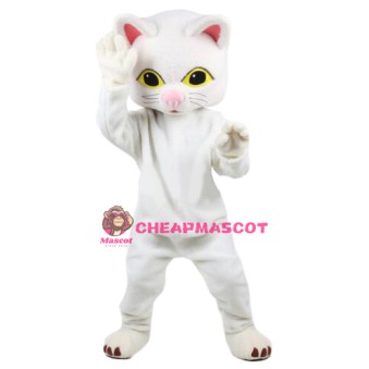 Lovely Lightweight White Cat Mascot Costume