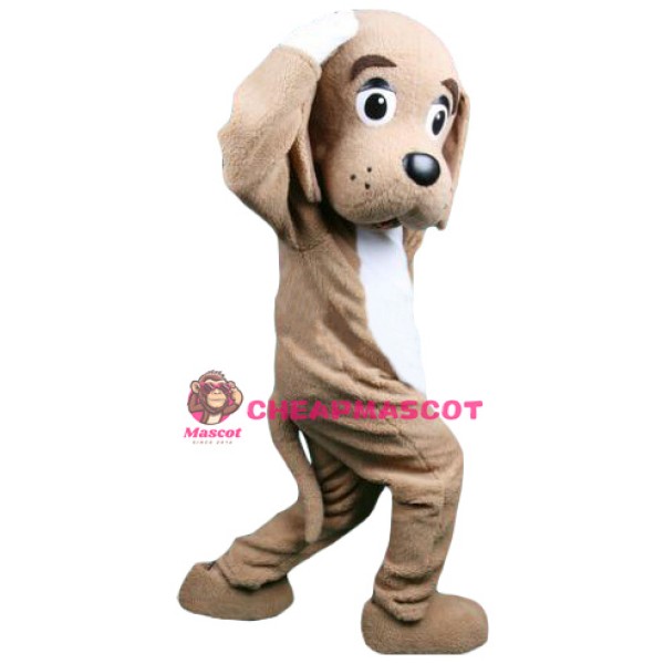 Lovable Brown & White Dog Mascot Costume