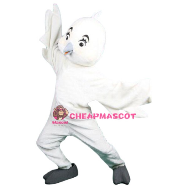 Lovable White Bird Mascot Costume