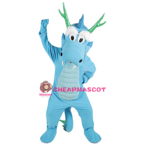 Superb Blue Dragon Mascot Costume