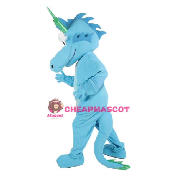 Superb Blue Dragon Mascot Costume