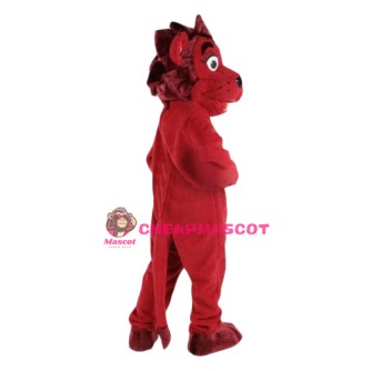 Lovable Red Lion Mascot Costume