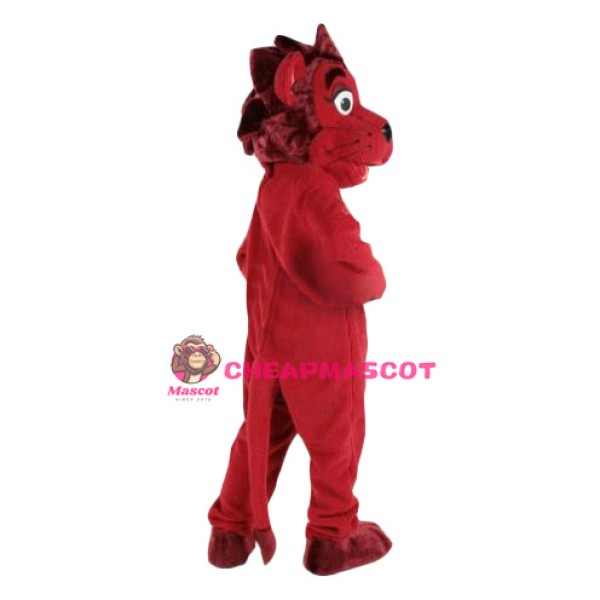 Lovable Red Lion Mascot Costume