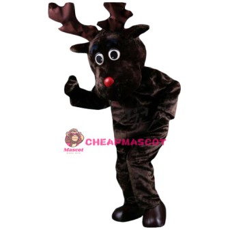 Friendly Brown Moose Mascot Costume
