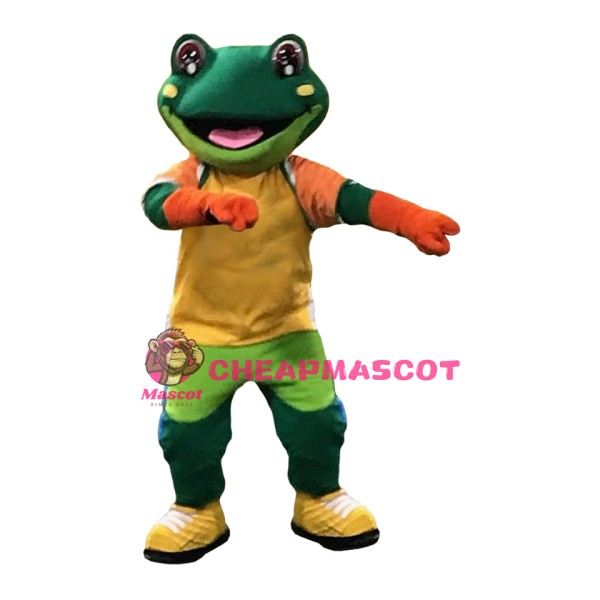 Friendly College Frog Mascot Costume