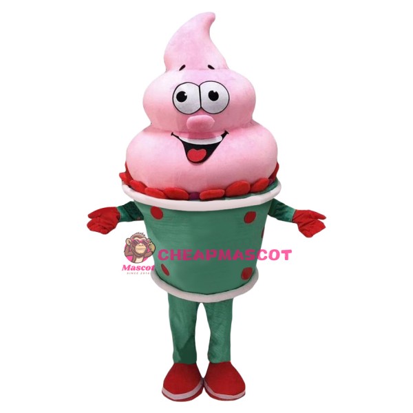 Pink Ice Cream Girl Mascot Costume