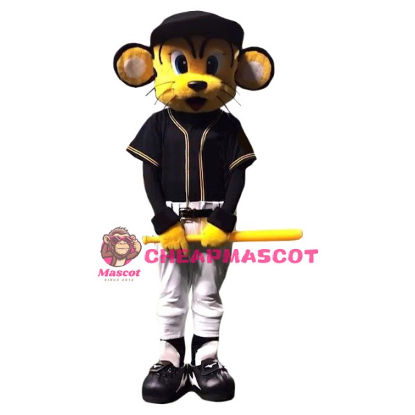 Baseball Tiger Mascot Costume with Black Suit