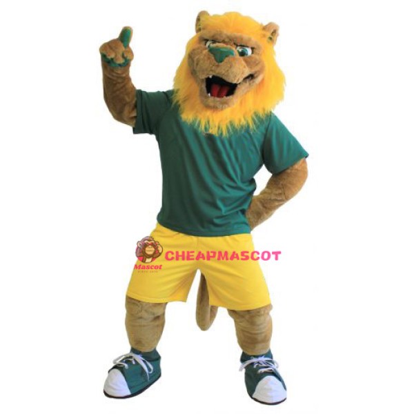 Yellow Maned Lion Mascot Costume
