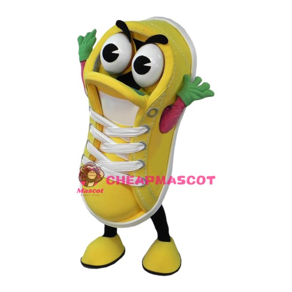 Superb Yellow Shoe Mascot Costume