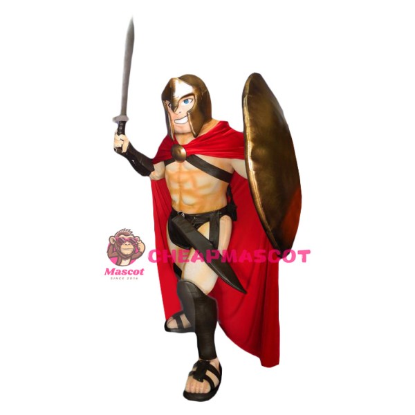 Power Muscular Spartan Mascot Costume